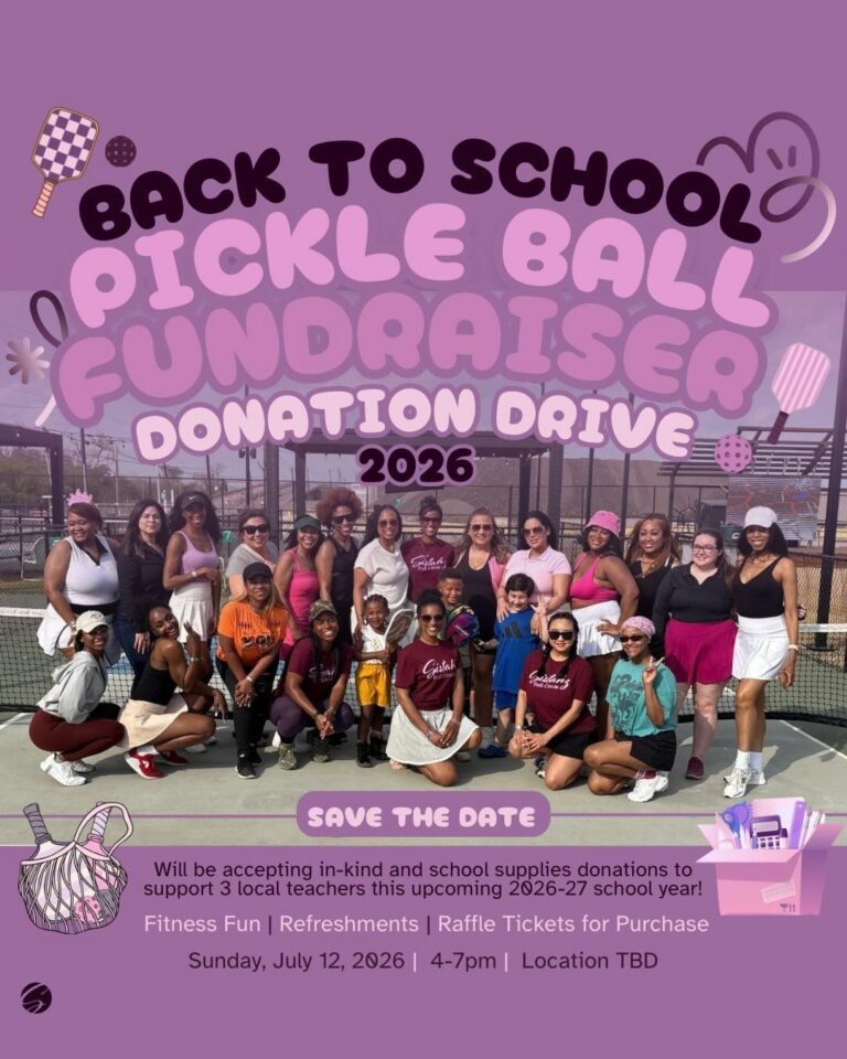 Back to School Pickleball Fundraiser Donation Drive Flyer. Sunday July 12, 2026 4 to 7 PM, Location: TBD